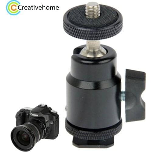 Mini Adjustable Swivel Angle Tripod Ball head Standard 1/4'' Screw HotShoe Mount Adapter Holder For Canon Nikon Sony DSLR Tripod