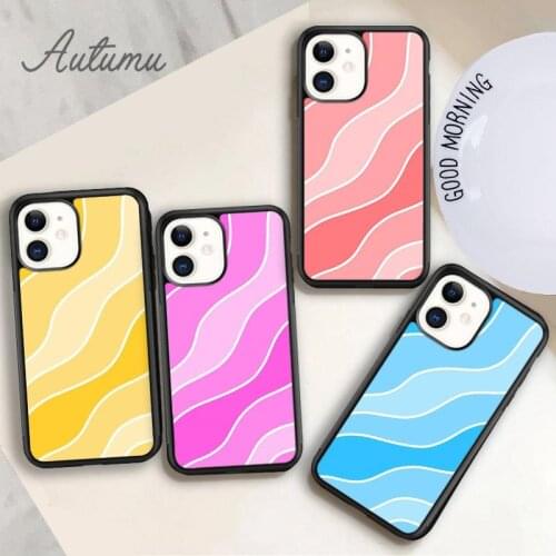 Wavy Phone Case for iPhone 11 12 Pro Max mini X XR XS SE 2020 5 6S 7 8 Plus Samsung Galaxy S8 S9 S10 Cover shell