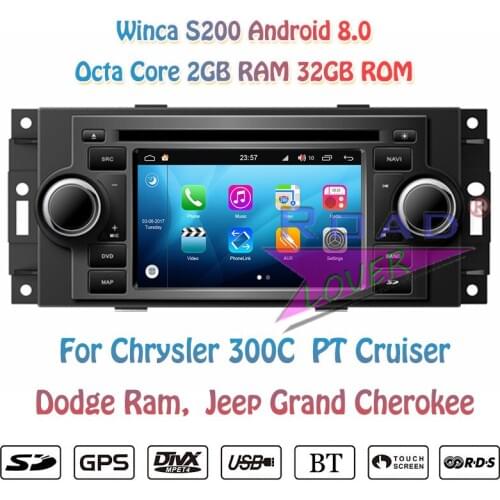 Winca S200 Android 8.0 Car DVD Player Radio For Chrysler For 300C PT Cruiser Dodge Ram Jeep Grand Cherokee Stereo GPS Navigation