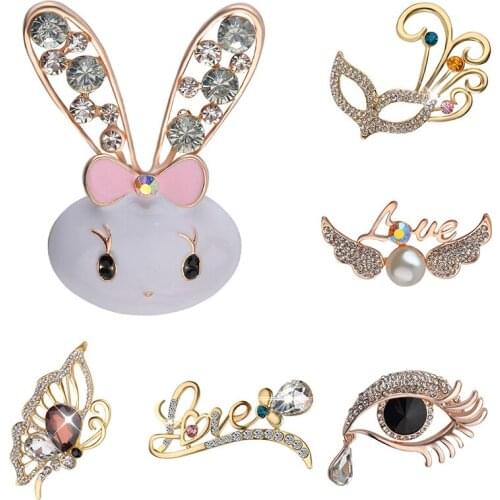 Fooderwerk Jewelry European And American Fashion Zinc Alloy Crystal Female Brooches Autumn And Winter Clothes Accessories Pins