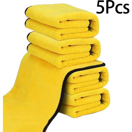 30*30/40/60cm Car Extra Thick Coral Velvet Cloths Soft Reusable Polishing Towel Cleaning Drying Cloth Hemming Care Cloth