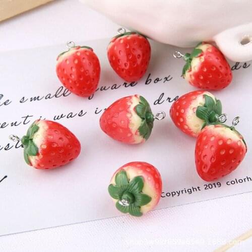 50pcs Kawaii Phone Straps Cute Sweet Strawberry Pendant for Mobile Phone Decoration DIY Accessories Wholesale