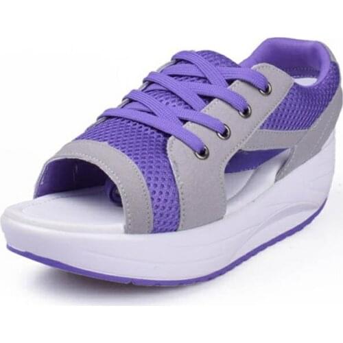 Fashion Summer Womens Sandals Casual Mesh Breathable Shoes Women Ladies Wedges Sandals Lace Platform Sandalias Size 40
