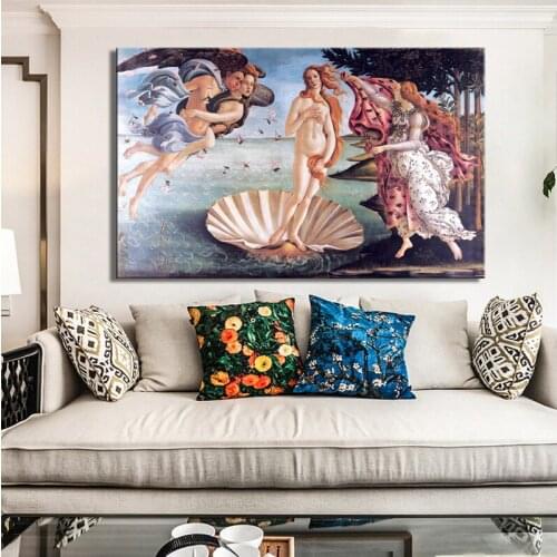 Botticellis Birth of Venus Canvas Posters Print on Canvas Classic Famous Painting Wall Art Paintings for Living Room Home Decor