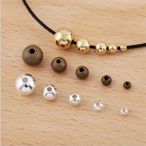 SIXTY TOWFISH 1 Lot DIY Jewelry Accessories Diameter 3mm/4mm/5mm/6mm/8mm Brass Materials With Hole Beaded Beads