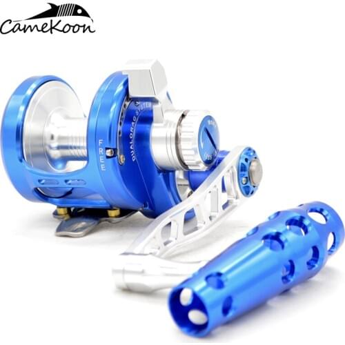 CAMEKOON Slow Jigging Reel 9+1 BBs 30KG Drag PE3-500M Overhead Saltwater Trolling Drum Fishing Reel Sea Fishing Wheel