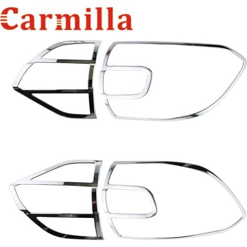 Carmilla ABS Chrome Car Tail Light Frame Refitting Cover Sticker For Ford New Everest Endeavour Raider 2015 2016 2017 2018