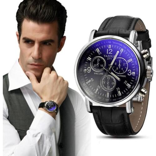 Fashion relogios masculino Brand Men Watch Luxury Faux Leather Mens Quartz Analog Business Wrist Watches Mens Clock watch men