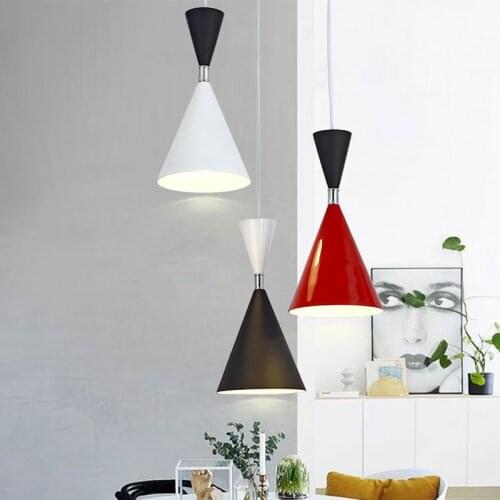 DONWEI Nordic Simple Aluminum Pendant Lights led hang lamp Colorful E27 fixture Kitchen Island Bar Hotel Home Pendant Lamp