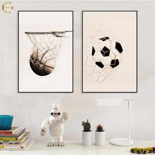 Football American Retro Basketball Canvas Painting Wall Art Poster Nordic Style Modern Pictures Living Room Boy Room Decor