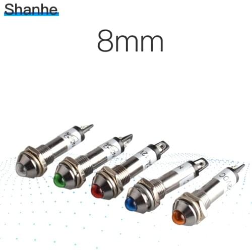 5pcs 8mm Pilot Light Indicator ,indicator light often work with push button switch
