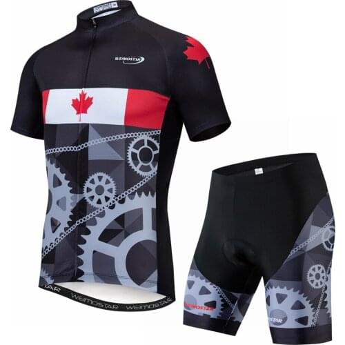 Canada 2019 Men Cycling Jersey Summer Short Sleeve Set Maillot shorts Bicycle Clothes uniform Sportwear Shirt Clothing Suit