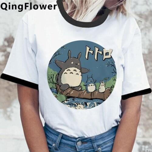 Kawaii Totoro Harajuku Funny Cartoon T Shirt Women Cute Anime Graphic Vintage T-shirt 90s Ullzang Tshirt Fashion Top Tees Female
