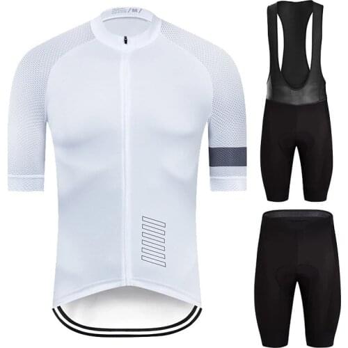 Summer Cycling Jersey Set Simplicity Style Mtb Clothing Unisex Outfits Suit Short Sleeve Cycling Shirt and 9D Padded Bib Shorts