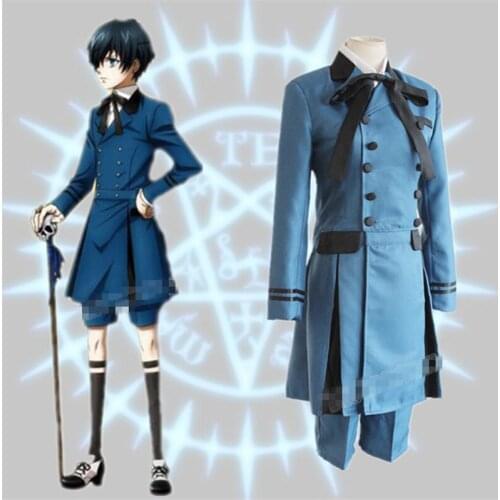 Anime Black Butler Kuroshitsuji Ciel Phantomhive Cosplay Costume Emboitement Sebasti Kuroshitsuji Aristocrat Cosplay Costume Set