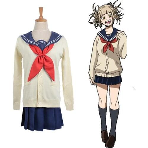Movie My Hero Academia Anime Cosplay Costume Boku no Hero Academia Himiko Toga Uniform Women Sailor Suits with Sweaters Skirts