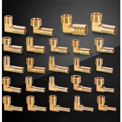L-Type Elbow Barb Pipe Fitting 1/8 1/4 3/8 1/2" 3/4" BSP Male Thread x 4 -19mm Hose Barb Adapter For Water And Gas Pipe Fittings