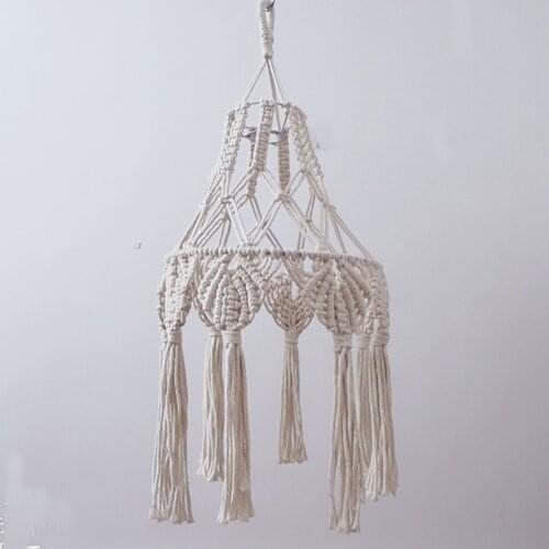 Macrame Tassel Lamp Shade Woven Boho Lampshade Light Cover Hotel Hotel Decor