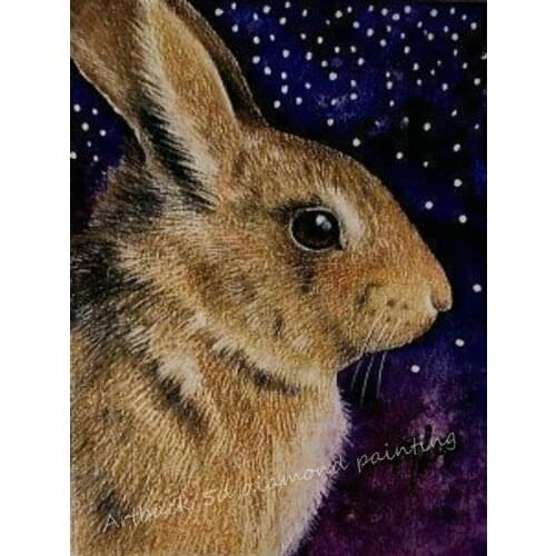 Rabbit pattern 5d diy diamond painting kit for home decoration 3d full square drill rhinestone mosaic cross stitch