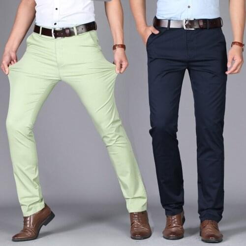 2020 New Mens Suit Pants Solid Color Casual Office Business Formal Pants Trousers Quality Mens Classic Groom Wedding Pants