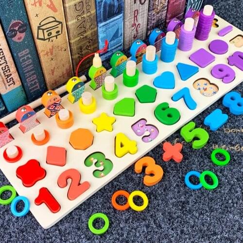 Educational Wooden Toys Children Busy Board Math Fishing Toy Preschool Alphanumeric Recognition Learning Toys Kids Toy Gift