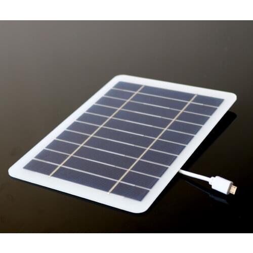 Solar Panel 5V 800mA 4W Output microUSB Outdoor Battery Charger USB Female Port 5V 4W Charge Regulators 3.7V 18650