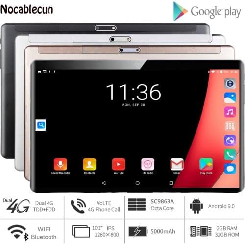 New Tablet Pc 10.1 inch Android 9.0 Tablets Octa Core Google Play 3g 4g LTE Phone Call GPS WiFi Bluetooth Tempered Glass 10 inch