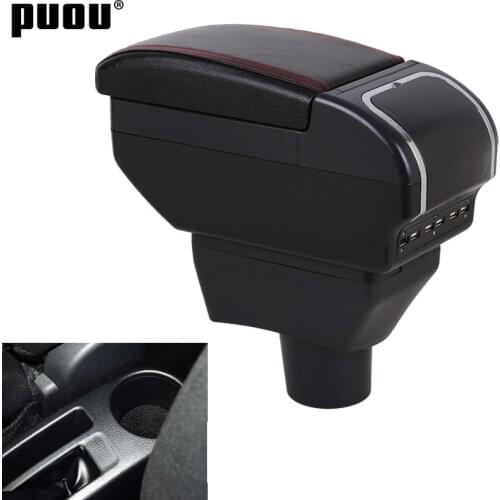 Armrest Box For Toyota Yaris Vitz Vios 2011-2017 Dual layer Large space Central Store with cup holder ashtray USB Charging