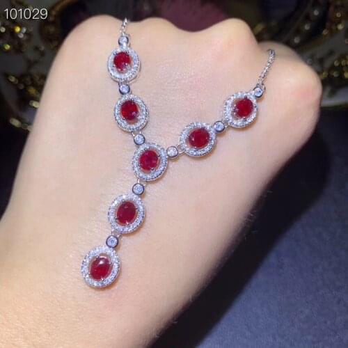 Ruby necklace pendant Origin and natural ruby 925 sterling silver For men or women jewelry