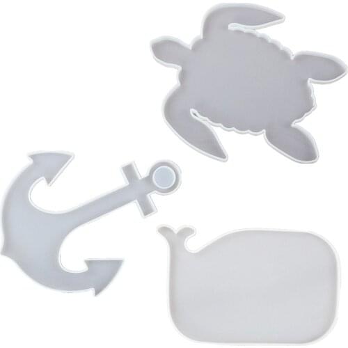 DIY Crystal Epoxy Silicone Mold Marine Theme Coaster Reusable Cup Mat Casting Mold