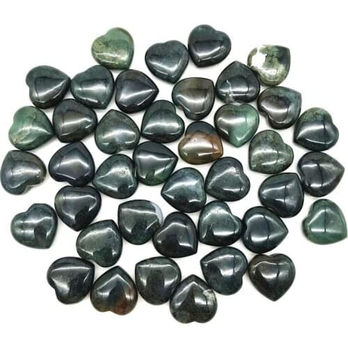 Drop Shipping 1/2pcs Natural Aquatic Agate Heart Shaped Crystal Gemstone Healing Chakra Polished Natural Stones and Crystals