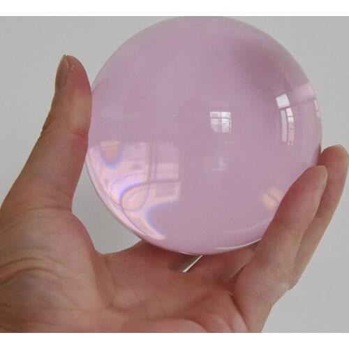 20-40mm Pink Crystal Glass Lens Ball Display Stand Divination Photography Lensball Base Big Magic Sphere Crystal Ball