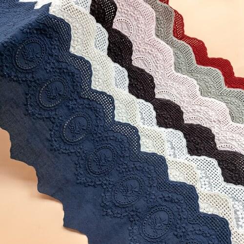 4Y/10Yard/Lot Vintage Cotton Cloth Embroidered Lace Trim Width 14CM Womens Clothes Dress Diy Sewing Fabric Accessories