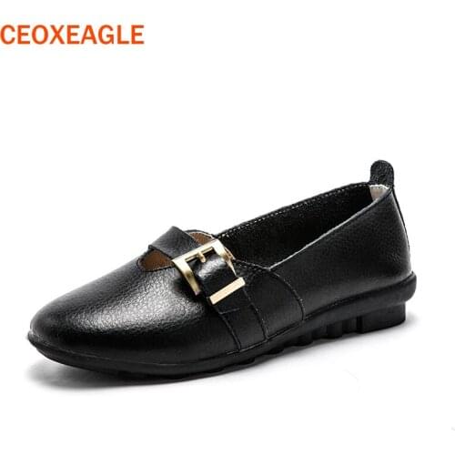 Women Genuine Leather Slip on Shoes Moccasins Mother Loafers Ladies Soft Flats Casual Female Driving Ballet Footwear Sizes 35-44