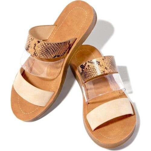 2021 New Women Slippers Serpentine Double Layer Sandals Flat Bottom Ladies Beach Shoes Outdoor Travel Fashion Wild Women Sandals