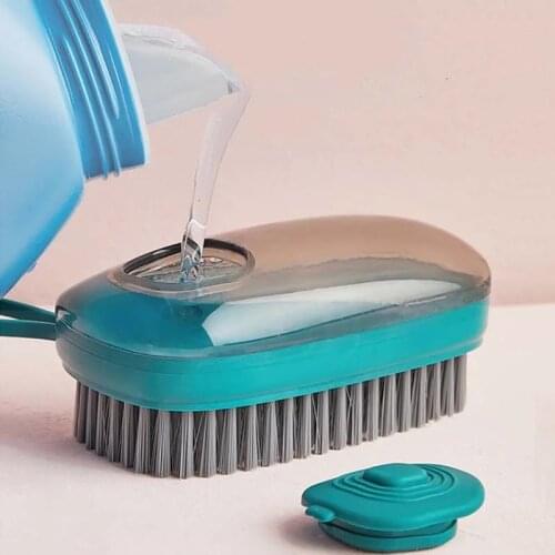 Scrubbing Brush Hard Bristle Laundry Clothes Shoes Automatic liquid addition Bathroom Kitchen Pot Dish cleaning brush 3PC Set