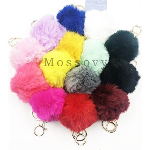 10 Color Hairball Keychain for Women Fashion Creative Plush Blue Bag Pendant Key Chain for Female Gifts for Women 2019