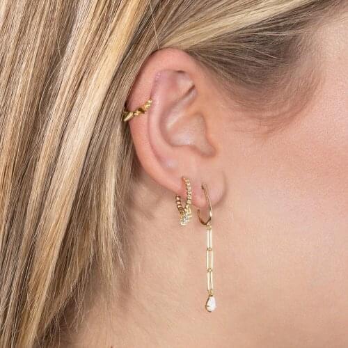 100% 925 sterling silver spikes circle beaded tiny earring cuff girls simple minimal 1pc ear clip no piercing clip on earring