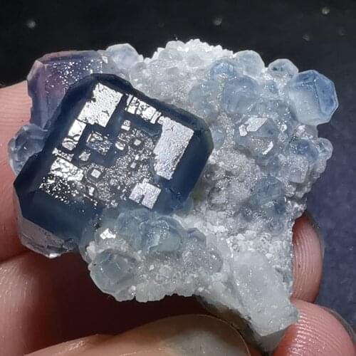 11.5g.Natural green blue fluorite, crystal mineral crystal specimen