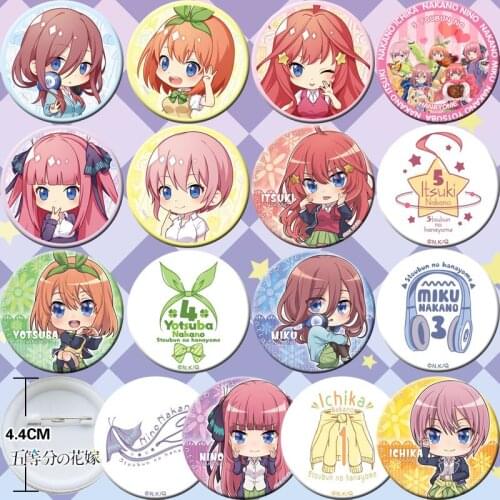 16pcs The Quintessential Quintuplets Nakano Ichika Bedge Collect Backpack Bag Badge 44mm Button Brooch Pin Souvenir Cosplay Gift