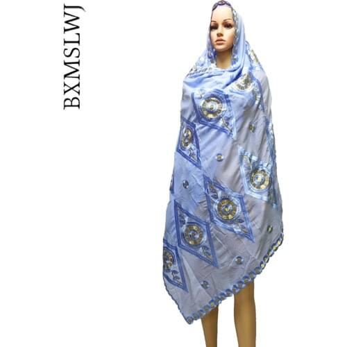 2021 Nice African Women Scarfs High Quality Cotton Scarf Soft Cotton Muslim Women Hijab for Shawls Pashmina Islamic Turban LH112