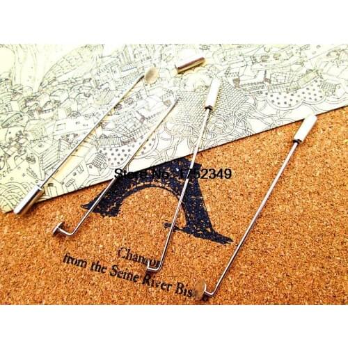 8pcs silver Lapel Pin Stick Pin Clutch 4x65mm With 5mm Pad
