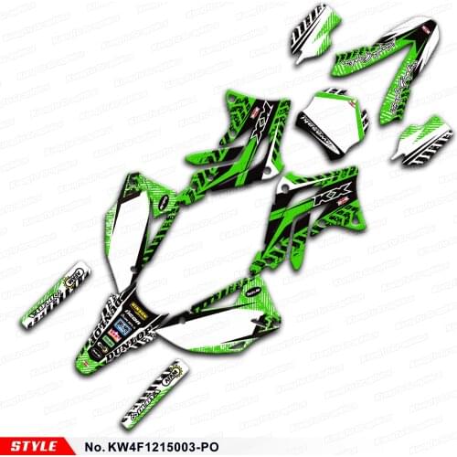 Aftermarket Enduro Graphics Dirt Bike Vinyl Wrap Kit for KX 450F KX450F 2012 2013 2014 2015, Style No. KW4F1215003-PO