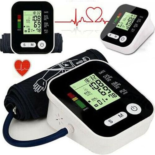 Automatic Sphygmomanometer LCD Display Digital Arm BP Blood Pressure Monitor Tonometer Heart Rate Monitoring Pulse Meter