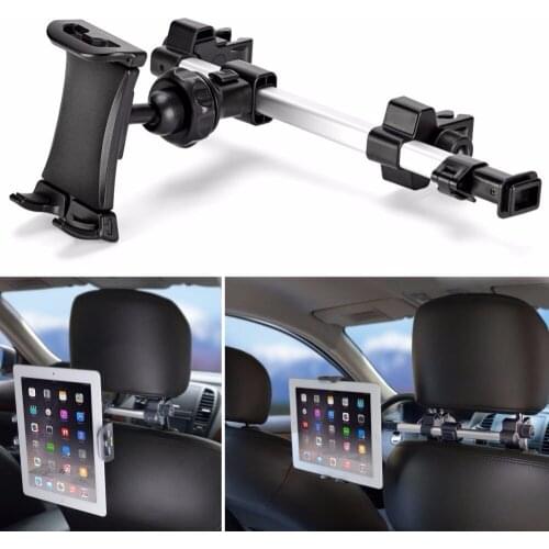 Car Headrest Mount Holder Tablet Car Back Seat Stand Dual Position Adjustable 360 Rotation Bracket