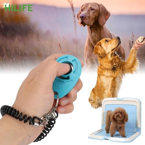 Pet Cat Dog Training Clicker Key Chain Dog Supplies 1 Pcs Adjustable Wrist Strap Dogs Trainer Aid Tool Plastic Click Sound