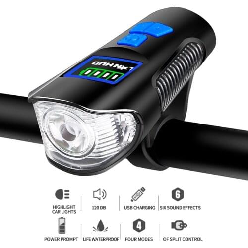 Multifunctional Bike Light Bicycle Front Lamp Waterproof Rechargeable 1500 Lumens With Horn Speedometer For Bike Accessories