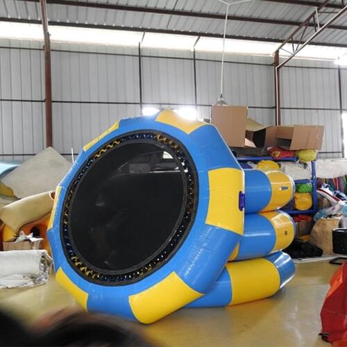 Blue and Yellow Inflatable water toys 2.5m Trampaulin for water park games