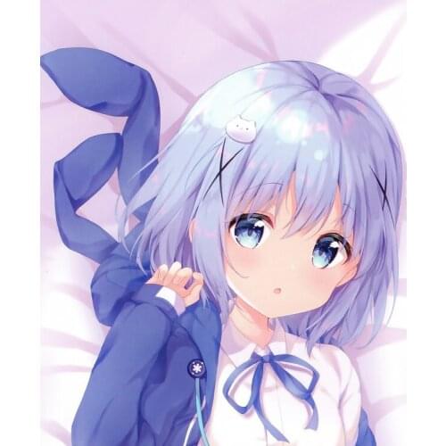 Hot Anime Is the order a rabbit? Kafuu Chino Cute Girl Dakimakura Hugging Body Pillow Case Otaku Long Cushion Cover High Quality