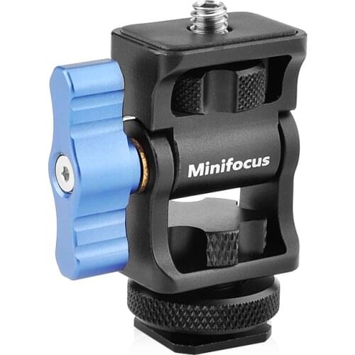 Camera Field Monitor Mount Holder with Cold Shoe for 5 7'' Monitors Video Fill Light Swivel Tilt Adjustable 1/4'' Screw Bracket